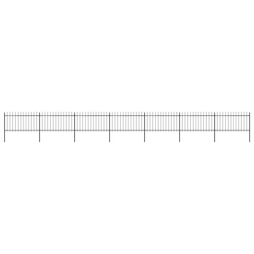 vidaXL Κάγκελα Περίφραξης με Λόγχες Μαύρα 11,9x1 μ. από Χάλυβα 1190x150cm