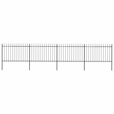vidaXL Κάγκελα Περίφραξης με Λόγχες Μαύρα 6,8x1,2 μ. από Χάλυβα 680x170cm