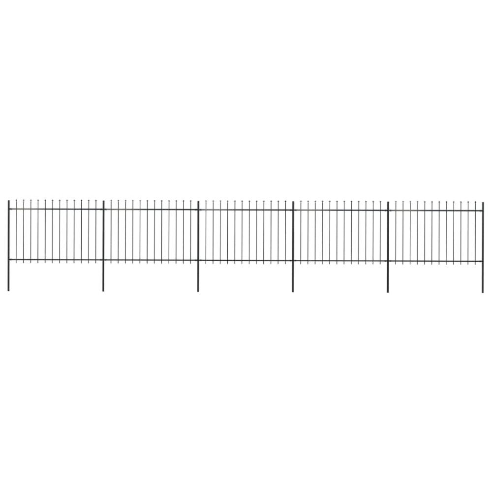 vidaXL Κάγκελα Περίφραξης με Λόγχες Μαύρα 8,5 x 1,2 μ. από Χάλυβα