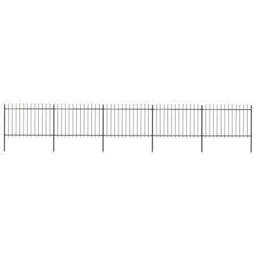 vidaXL Κάγκελα Περίφραξης με Λόγχες Μαύρα 8,5 x 1,2 μ. από Χάλυβα