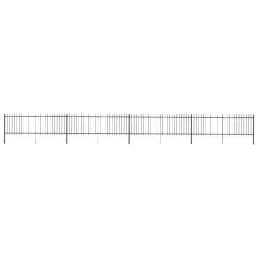 vidaXL Κάγκελα Περίφραξης με Λόγχες Μαύρα 13,6 x 1,2 μ. από Χάλυβα