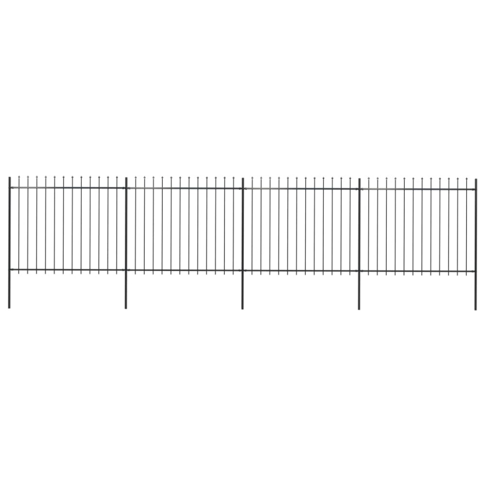 vidaXL Κάγκελα Περίφραξης με Λόγχες Μαύρα 6,8x1,5 μ. από Χάλυβα 680x200cm