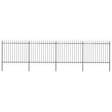 vidaXL Κάγκελα Περίφραξης με Λόγχες Μαύρα 6,8x1,5 μ. από Χάλυβα 680x200cm