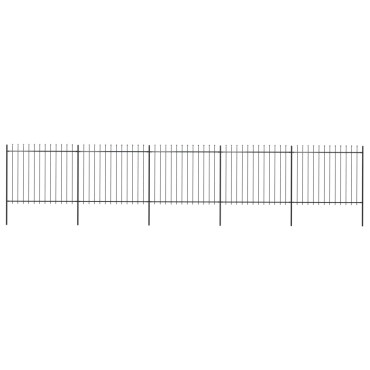 vidaXL Κάγκελα Περίφραξης με Λόγχες Μαύρα 8,5 x 1,5 μ. από Χάλυβα