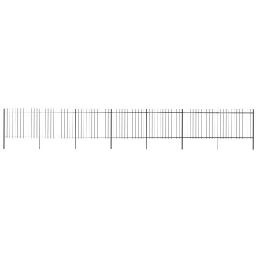 vidaXL Κάγκελα Περίφραξης με Λόγχες Μαύρα 11,9 x 1,5 μ. από Χάλυβα