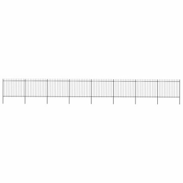 vidaXL Κάγκελα Περίφραξης με Λόγχες Μαύρα 13,6 x 1,5 μ. από Χάλυβα