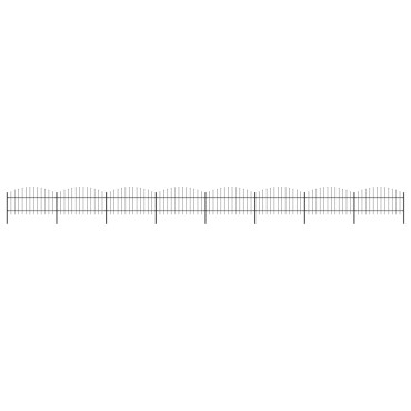 vidaXL Κάγκελα Περίφραξης με Λόγχες Μαύρα (1-1,25) x 13,6 μ. Ατσάλινα