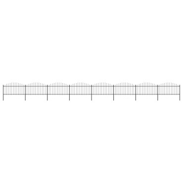 vidaXL Κάγκελα Περίφραξης με Λόγχες Μαύρα (1,25-1,5)x13,6 μ. Ατσάλινα