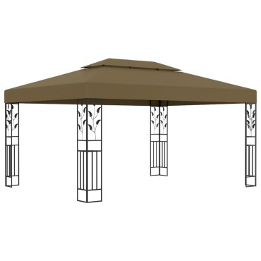 vidaXL Κιόσκι με Διπλή Οροφή Taupe 3 x 4 μ. 180 γρ/μ²