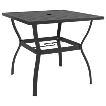 vidaXL Τραπέζι Κήπου Ανθρακί 81,5x81,5x72cm Ατσάλινο 1 τεμ.