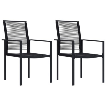 vidaXL Καρέκλες Κήπου 2 τεμ. Μαύρες από Ρατάν PVC 60x55x90cm
