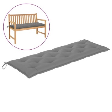 vidaXL Μαξιλάρι Πάγκου Κήπου Γκρι 150x50x7cm Ύφασμα Oxford