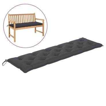 vidaXL Μαξιλάρι Πάγκου Κήπου Ανθρακί 180x50x7cm Ύφασμα Oxford