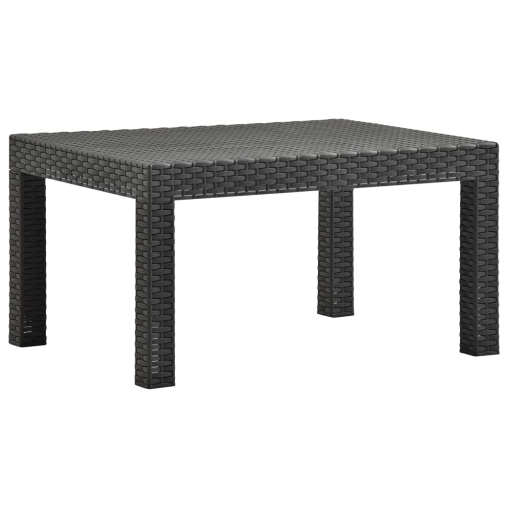 vidaXL Τραπέζι Κήπου Ανθρακί 58x58x41cm από Ρατάν Πολυπροπυλενίου 1 τεμ.
