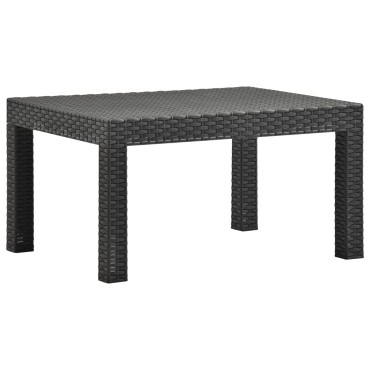 vidaXL Τραπέζι Κήπου Ανθρακί 58x58x41cm από Ρατάν Πολυπροπυλενίου 1 τεμ.