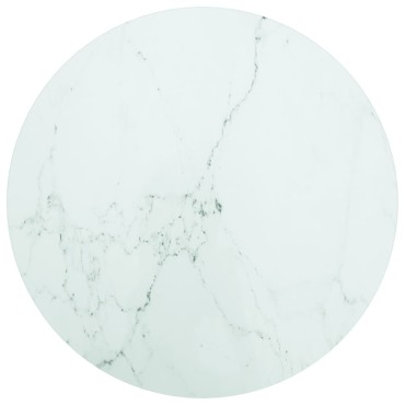 vidaXL Επιφάνεια Τραπεζιού Λευκή 50x0,8cm Ψημ. Γυαλί Μαρμ. Σχέδιο 1 τεμ.