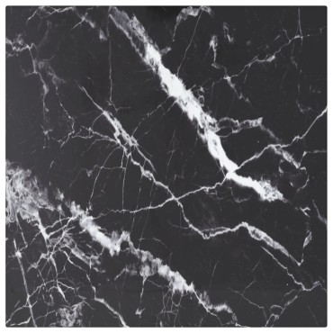 vidaXL Επιφάνεια Τραπεζιού Μαύρη 40x40cm 6 χιλ Ψημ. Γυαλί Μαρμ. Σχέδιο 1 τεμ.
