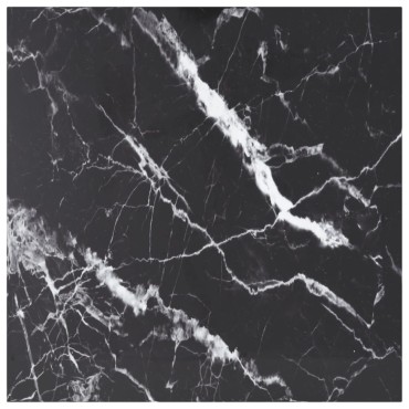vidaXL Επιφάνεια Τραπεζιού Μαύρη 80x80cm 6 χιλ Ψημ. Γυαλί Μαρμ. Σχέδιο 1 τεμ.