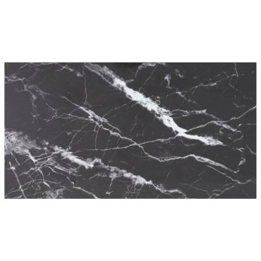 vidaXL Επιφάνεια Τραπεζιού Μαύρη 120x65cm 8χιλ Ψημ. Γυαλί Μαρμ. Σχέδιο 1 τεμ.
