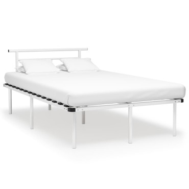 vidaXL Πλαίσιο Κρεβατιού Λευκό 120x200cm Μεταλλικό 1 τεμ. - Μονό