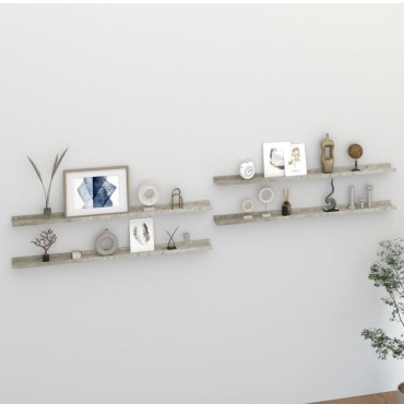 vidaXL Ράφια Τοίχου 4 τεμ. Γκρι Σκυροδέματος 115x9x3cm