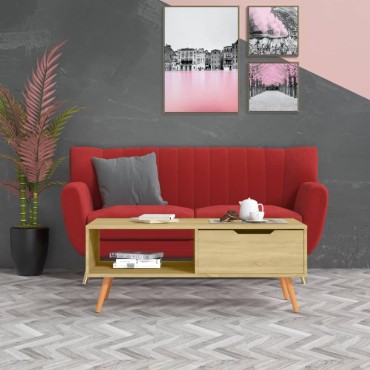 vidaXL Τραπεζάκι Σαλονιού Sonoma Δρυς 100x49,5x43cm Επεξεργ. Ξύλο 1 τεμ.