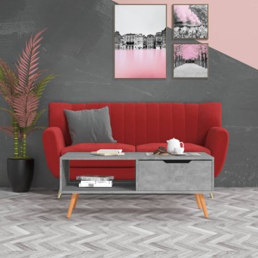 vidaXL Τραπεζάκι Σαλονιού Γκρι Σκυρ. 100x49,5x43cm από Επεξ. Ξύλο 1 τεμ.