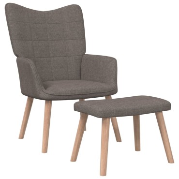 vidaXL Πολυθρόνα Relax Taupe Υφασμάτινη με Σκαμπό 61,5x69x95,5cm 1 τεμ.