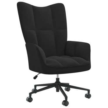 vidaXL Πολυθρόνα Relax Μαύρη Βελούδινη 61,5x69x(94,5-102)cm 1 τεμ.