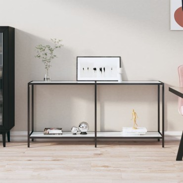 vidaXL Τραπέζι Κονσόλα Λευκό 160x35x75,5cm από Ψημένο Γυαλί 1 τεμ.