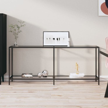 vidaXL Τραπέζι Κονσόλα Διαφανές 180x35x75,5cm από Ψημένο Γυαλί 1 τεμ.