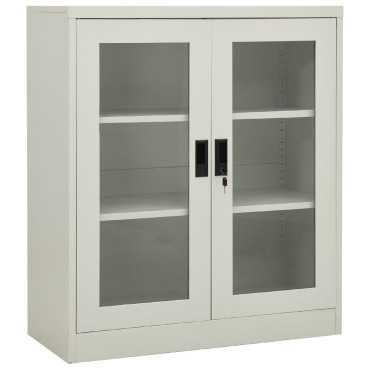 vidaXL Ντουλάπα Γραφείου 90x40x105cm Ανοιχτό Γκρι Ατσάλινη 1 τεμ.