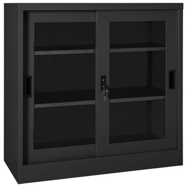 vidaXL Ντουλάπι με Συρόμενη Πόρτα Ανθρακί 90x40x90cm Ατσάλινο 1 τεμ.