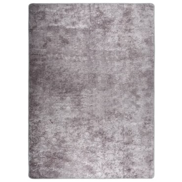 vidaXL Χαλί Πλενόμενο Αντιολισθητικό Γκρι 120x180cm