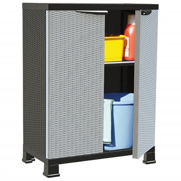 vidaXL Πλαστικό Ντουλάπι 68x39x92cm με Σχεδιασμό σε Στυλ Ρατάν 1 τεμ.