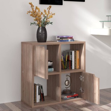 vidaXL Βιβλιοθήκη Γκρι / Sonoma Δρυς 60x27,5x59,5cm από Επεξ. Ξύλο 1 τεμ.