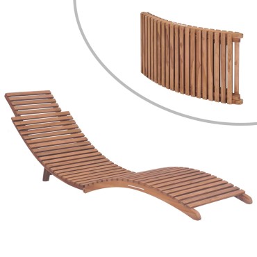 vidaXL Ξαπλώστρα Πτυσσόμενη από Μασίφ Ξύλο Teak 175x50x55cm 1 τεμ.