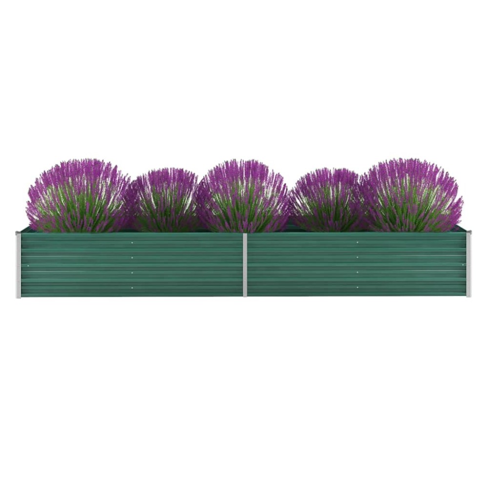 vidaXL Ζαρντινιέρα Υπερυψωμένη Πράσινη 320x80x45 εκ. Γαλβαν. Χάλυβας