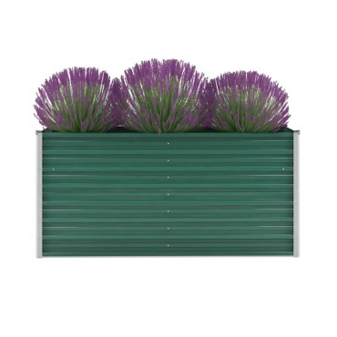 vidaXL Ζαρντινιέρα Υπερυψωμένη Πράσινη 160x40x77 εκ. Γαλβαν. Χάλυβας