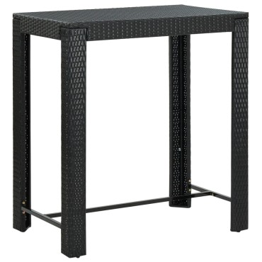vidaXL Τραπέζι Μπαρ Κήπου Μαύρο 100x60,5x110,5cm από Συνθετικό Ρατάν 1 τεμ.
