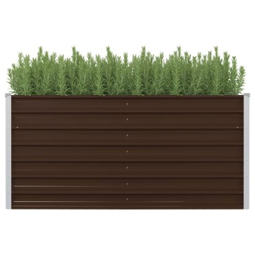 vidaXL Ζαρντινιέρα Ψηλή Καφέ 160 x 80 x 77 εκ. από Γαλβανισμένο Χάλυβα