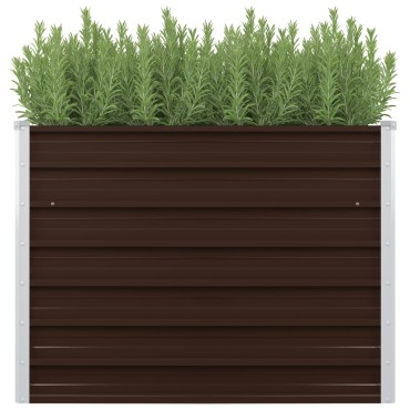 vidaXL Ζαρντινιέρα Υπερυψωμένη Καφέ 100x40x77 εκ. Γαλβανισμ. Χάλυβας