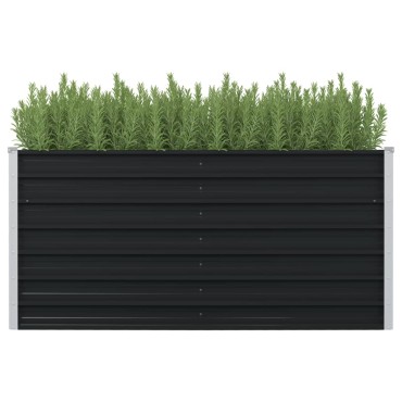 vidaXL Ζαρντινιέρα Ψηλή Ανθρακί 160x80x77 εκ. από Γαλβανισμένο Χάλυβα