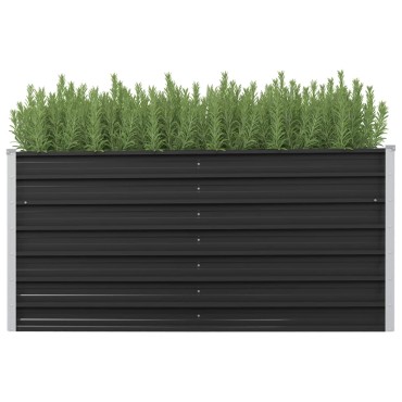 vidaXL Ζαρντινιέρα Υπερυψωμένη Ανθρακί 160x40x77 εκ. Γαλβαν. Χάλυβας