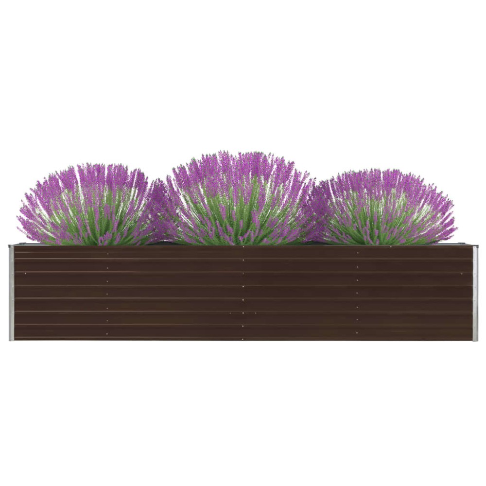 vidaXL Ζαρντινιέρα Υπερυψωμένη Καφέ 320x40x45 εκ. Γαλβανισμ. Χάλυβας