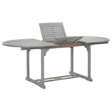 vidaXL Τραπέζι Κήπου Γκρι 200x100x75cm από Μασίφ Ξύλο Ακακίας 1 τεμ.