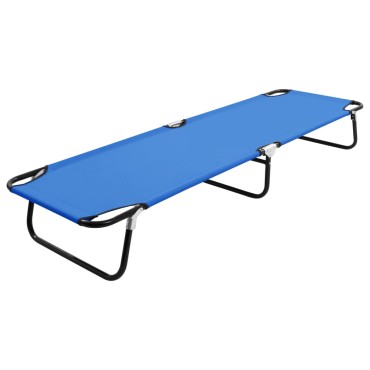 vidaXL Ξαπλώστρα Πτυσσόμενη Μπλε Ατσάλινη 190x58x28cm 1 τεμ.