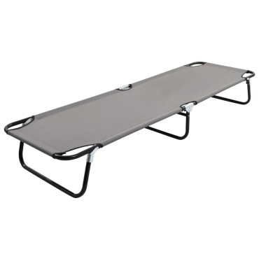 vidaXL Ξαπλώστρα Πτυσσόμενη Γκρι Ατσάλινη 190x58x28cm 1 τεμ.