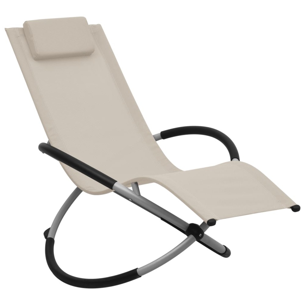 vidaXL Ξαπλώστρα Παιδική Κρεμ Ατσάλινη 60,5x121x59,5cm 1 τεμ.