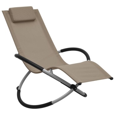 vidaXL Ξαπλώστρα Παιδική Χρώμα Taupe Ατσάλινη 60,5x121x59,5cm 1 τεμ.
